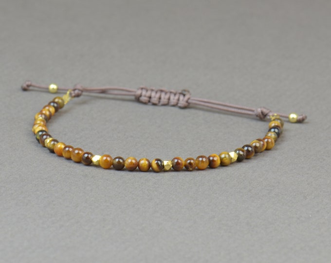 Tiger Eye bracelet.Gold vermeil bracelet