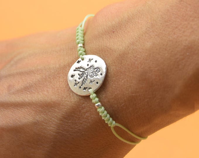 Phoenix bracelet, Bird bracelet,Artisan Sterling silver stars,magic bracelet, angel bracelet Fantasy bracelet.Phoenix bird
