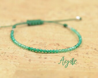 Agate and Sterling silver bracelet.Adjustable Bracelet