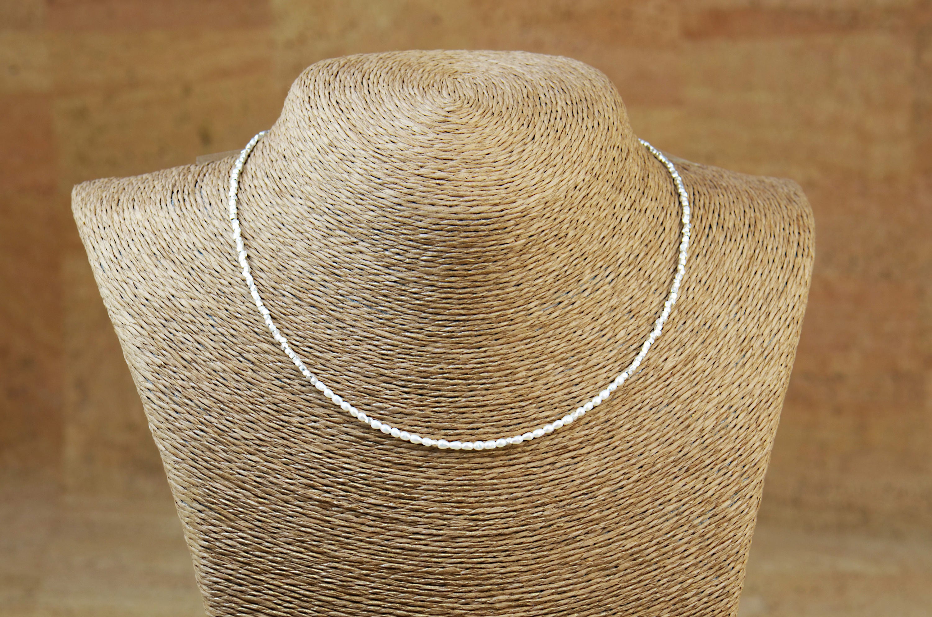 【美品】argue／SILVER.925 RicePerl NECKLACE Italian Sterling Silver Rice Oval Bead Chain Necklace 925 - Etsy