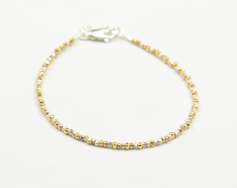 Armband aus Sterlingsilber 3 Goldfarben Nuggets