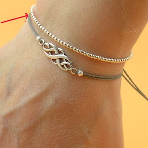 Sterling silver celtic knot charm bracelet.Mens gift.unisex bracelet image 1
