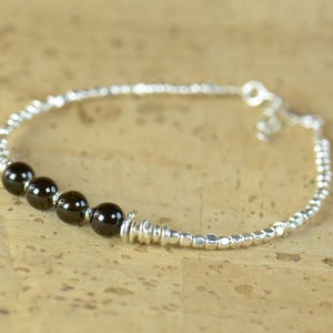 Black Tourmaline and sterling silver bracelet image 4