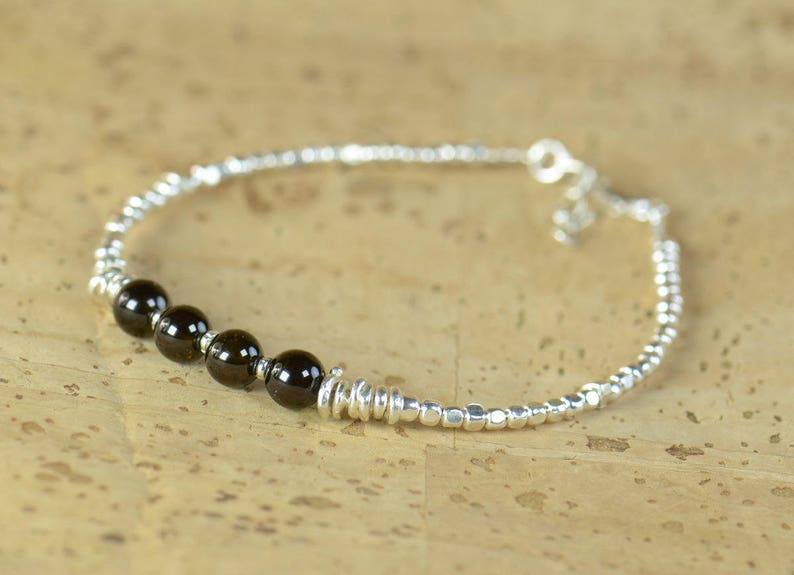 Black Tourmaline and sterling silver bracelet image 4