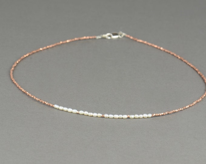 Rose gold Sterling silver and pearls necklace