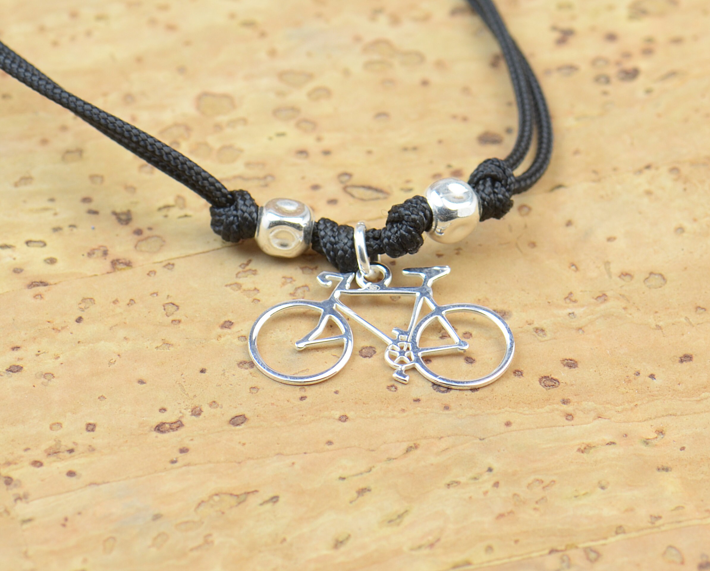 Sterling silver bicycle charm necklacependant.Mens gift.unisex bicycle
