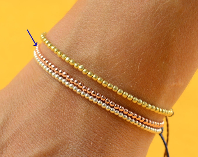 Gold Rose  beads  friendship bracelet