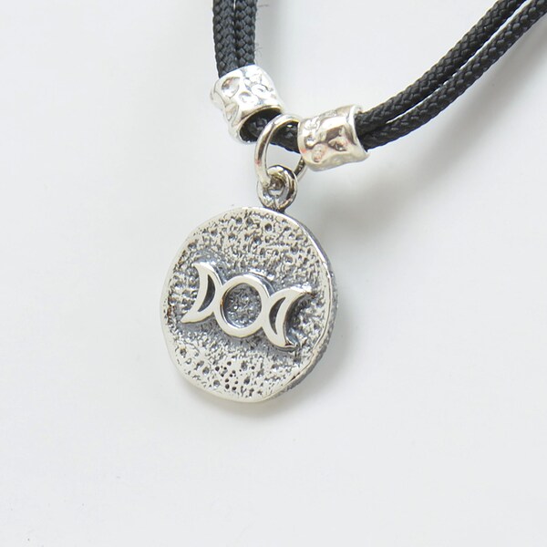 Argent sterling Amulet Triple Moon Goddess charm collier pendentif-Sterling silver.Mens ou women.Celtic protection