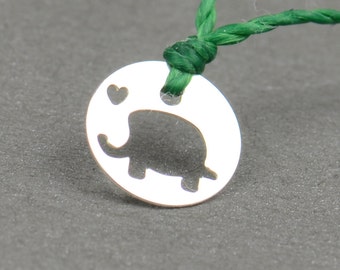 Sterling silver elephant tiny bracelet