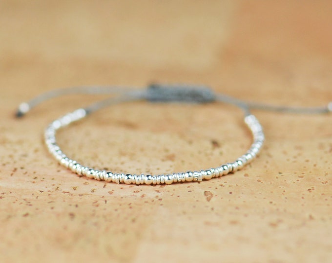 Sterling silver beaded bracelet