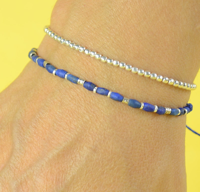 Sterling silver and Lapis lazuli bracelet image 4