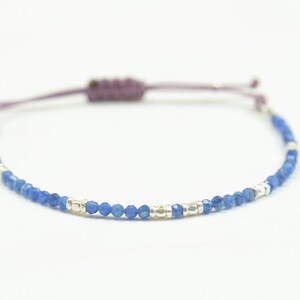 Sodalite and Sterling silver bracelet.Adjustable Bracelet