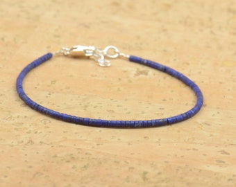 Lapis Lazuli and sterling silver clasp bracelet