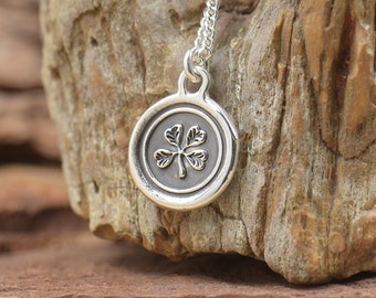 Sterling Silver Four Leaf Clover Pendant.handmade Piece