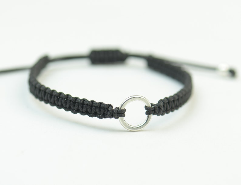 Sterling Silver Karma bracelet . Friendship .Macrame woven bracelet image 8