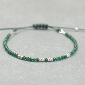 Jade and Sterling silver bracelet.Adjustable Bracelet image 2