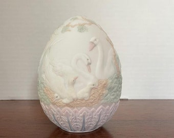 Lladro Egg 1994 Limited Edition Swans and Waterscape Vintage Good Condition Lovely Easter Collection