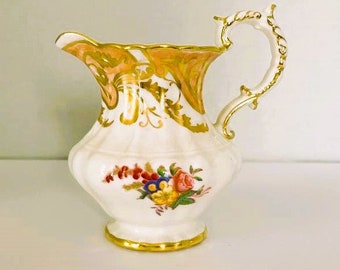 Creamer with Pedestal Gold Gilt with Scalloped Edges Hammersley Co. English Bone China