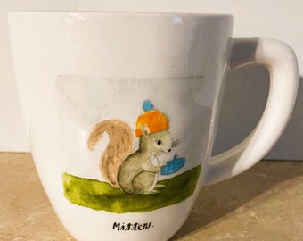 Rae Dunn Large Mug Mittens Squirrel Brand New with Tags Holds 20 ounces of Liquid