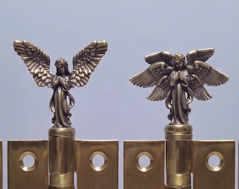 Brass Angel Hinge Toppers: Custom Mix & Match Praying Guardian Angel Door Decor (Not Magnetic)
