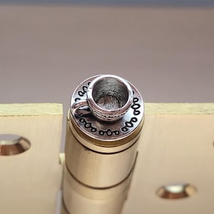 Silver Tea Cup Hinge Head, Door Hinge Topper, Coffee Lover Gift, Hostess Gift Idea, Magnetic Mini Decor, Unique Home Accent, Set of 1-10