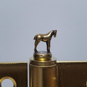 Horse Door Hinge Topper Brass , Magnetic Hinge Head Pin Cover Set of 1–10 , Farmhouse Decor , Equestrian Gift , Rustic Cabinet Hardware