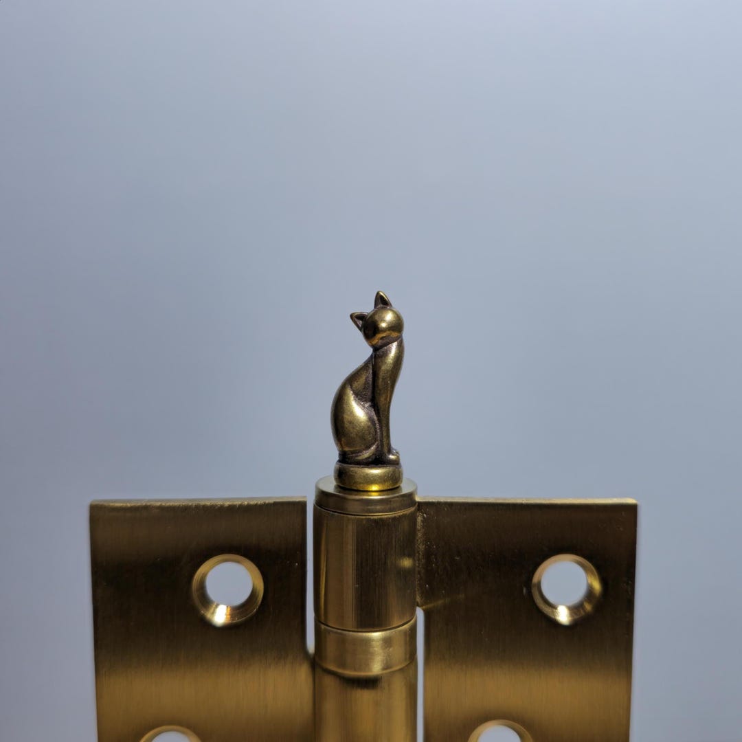 Brass Cat Hinge Head Topper | Magnetic Door Hinge Decoration | Cute ...