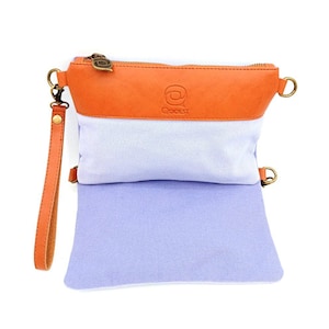 Bolso cartera de mujer y hombre Qoolst Mini candy de algodón bicolor y piel regenerada