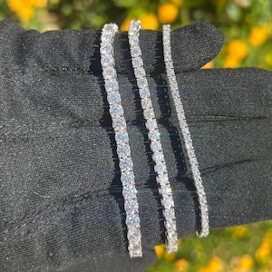 2-4 MM Moissanit Tennis Armband 925 Sterling Silber VVS Tennis Armband besteht Diamant Tester, Jubiläumsgeschenk