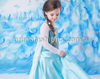 Elsa inspired costume Frozen dress 8 satin style skirt