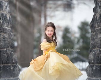 Belle inspired princess dress  size 2t ball gown