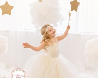 Ivory sequin tutu dress size 2t flower girl