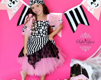 Custom Boutique Pink  Pirate tutu costume 6 halloween costume