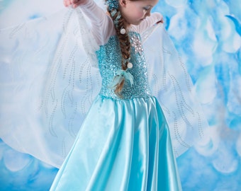 Frozen costume Elsa dress  8 satin skirt style