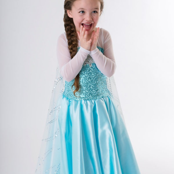 Frozen costume Elsa inspired dress 8 satin skirt style