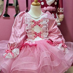 Pink Peppermint swirl Christmas dress size 6