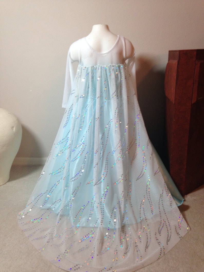 Frozen Costume Elsa Inspired Dress 4t Satin Style Skirt Etsy