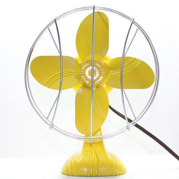 Refurbished Retro Yellow Electric Fan
