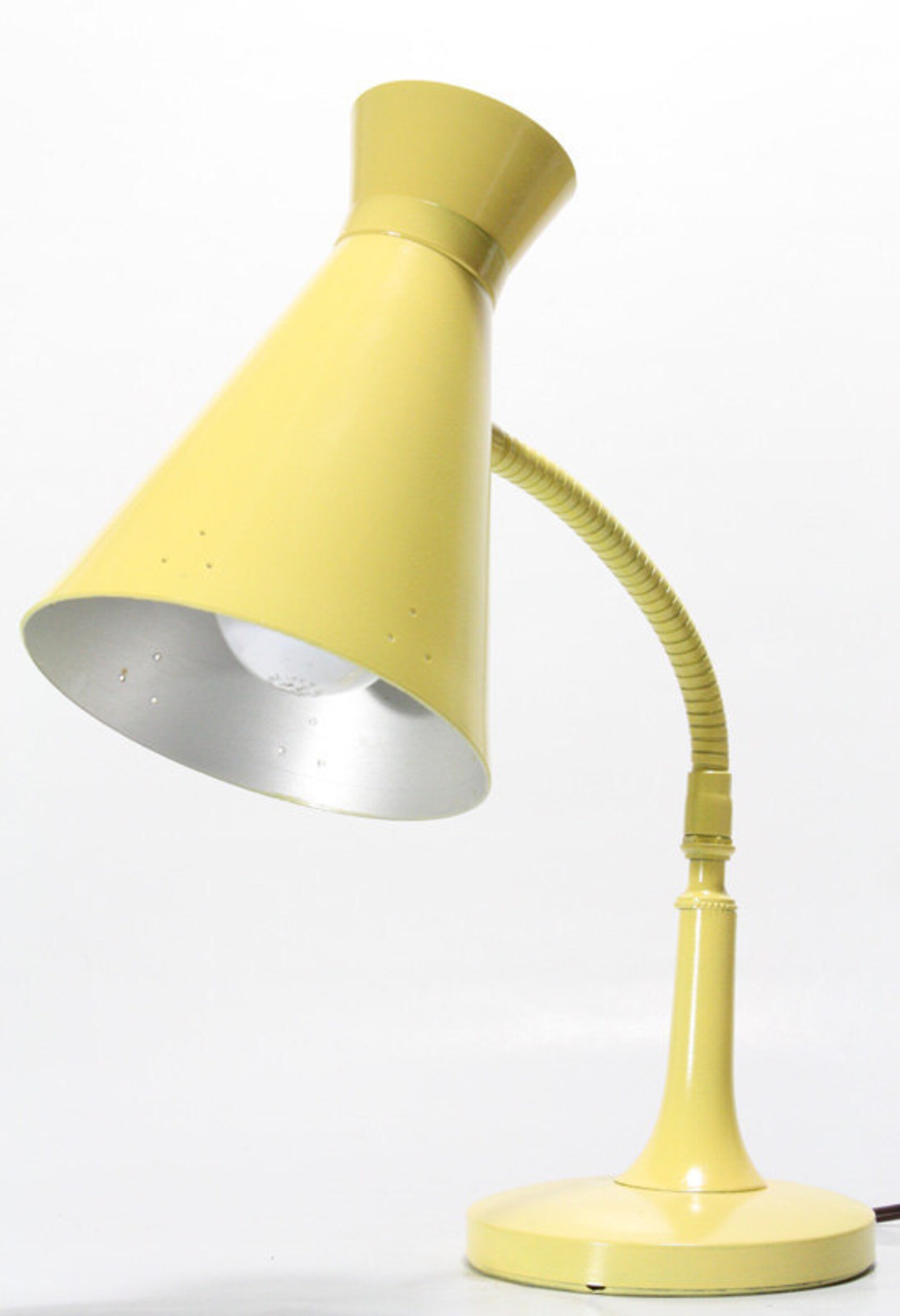 Vintage Retro Yellow gooseneck Electric Lamp Etsy