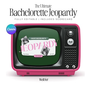Bachelorette Jeopardy Game Template, Editable Canva PowerPoint, Fun Bridal Party Game for Girls Night, Old Money, Hen Do Activities