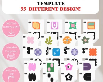 55 Different Design, Punch Needle Pattern, Modern Minimal Coaster Pattern, Punch Needle Pattern, PDF Punch Needle, Punch Templates.