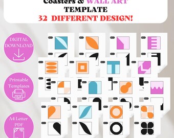 55 Different Design, Punch Needle Pattern, Modern Minimal Coaster Pattern, Punch Needle Pattern, PDF Punch Needle, Punch Templates.