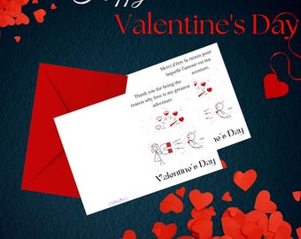 Valentine's Day love card, printable Valentine's Day card, humorous Valentine's Day card, digital card to print, happy Valentine's Day