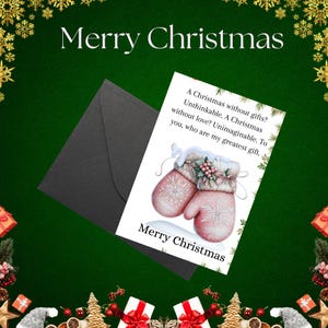 Printable Merry Christmas Card - Merry Christmas Card - Printable Christmas Card - Instant Download - Christmas Holiday Card - E-card