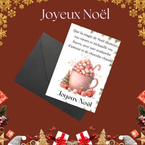 Carte Joyeux Noël - Carte de Noël imprimable - E-carte de Noël à imprimer - Téléchargement Instantané - Cartes festives - Plaisir d'offrir