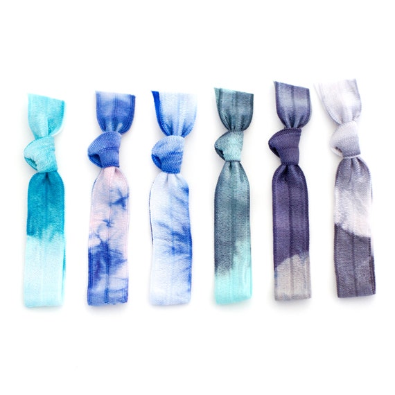 The Wonderland Tie Dye Hair Tie Package 6 Elastic Tie Dye Etsy