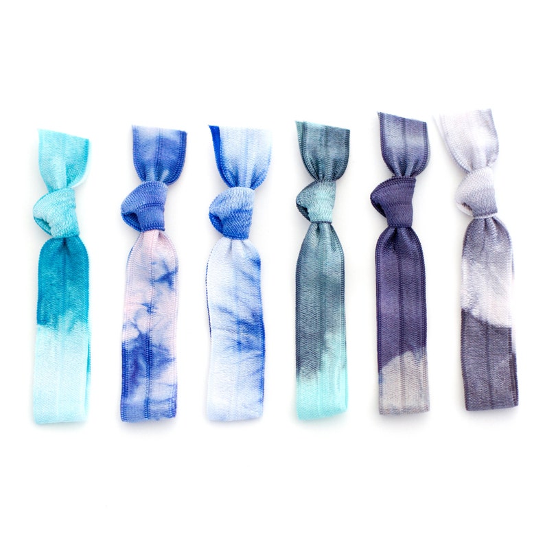 The Wonderland Tie Dye Hair Tie Package 6 Elastic Tie Dye Etsy