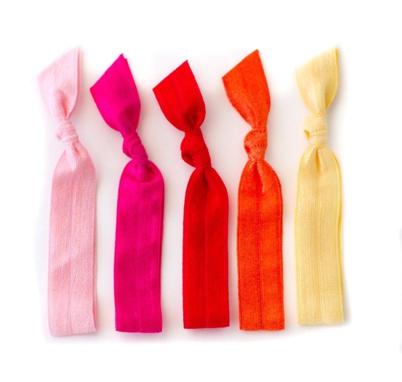The Warm Tone Ombre Hair Tie Package 5 Red Pink Orange Etsy