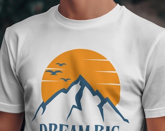 Sueña en grande, esfuérzate, sublimación de trabajador duro, diseño de camiseta motivacional, inspiración png, inspirador png