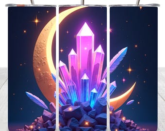 Envoltura para vaso de cristal estilo boho, vibraciones de brujas, envoltura para vaso de cristal celestial, diseño de sublimación neutral, descarga digital instantánea PNG